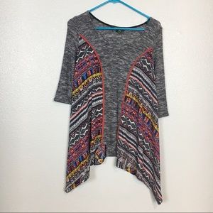 Poeme Citron Asymmetrical Knit Top Small